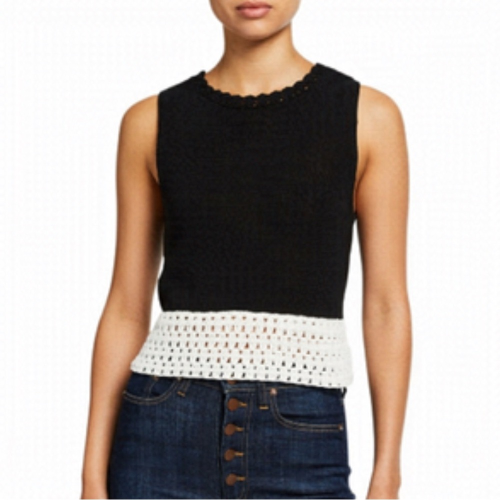 Alice and Olivia Knit Color block Top